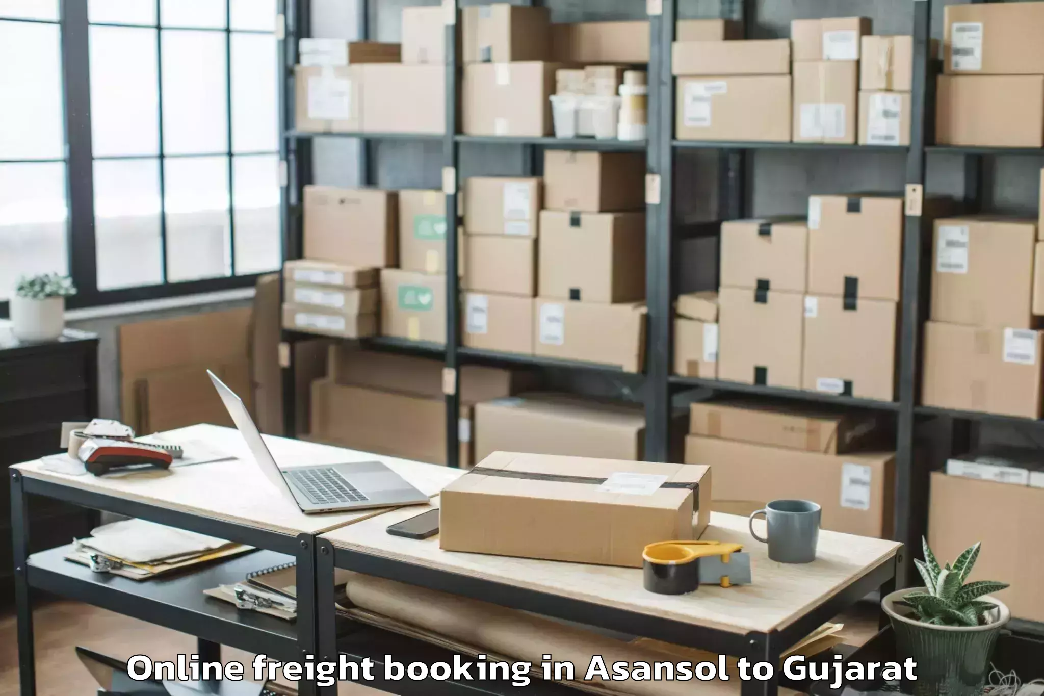 Comprehensive Asansol to Hazira Online Freight Booking